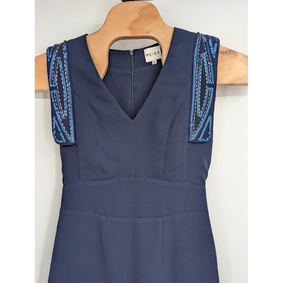 Reiss Dresses & Skirts - REISS Riviera Short Sleeve Embellished Sequin Bead V-Neck Fitted Mini‎ Dress 4